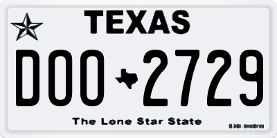 TX license plate DOO2729