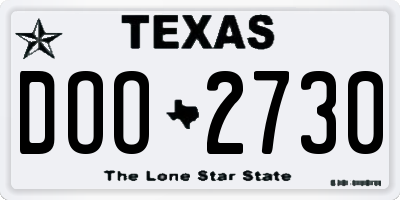 TX license plate DOO2730
