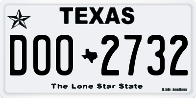 TX license plate DOO2732