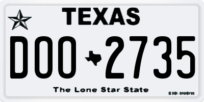 TX license plate DOO2735