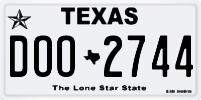 TX license plate DOO2744