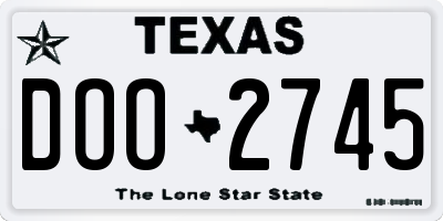 TX license plate DOO2745