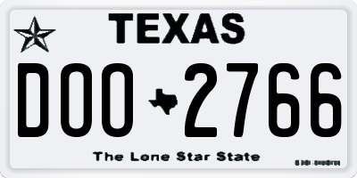 TX license plate DOO2766