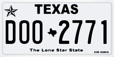 TX license plate DOO2771