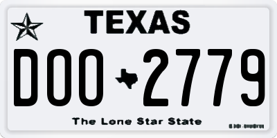 TX license plate DOO2779