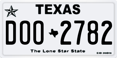 TX license plate DOO2782