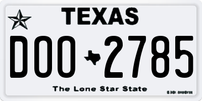 TX license plate DOO2785