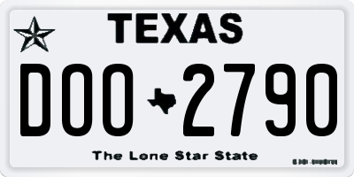 TX license plate DOO2790