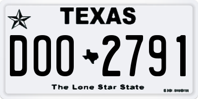 TX license plate DOO2791