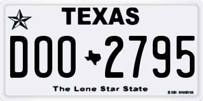TX license plate DOO2795