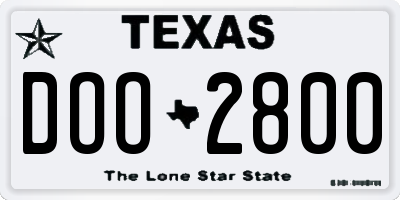 TX license plate DOO2800