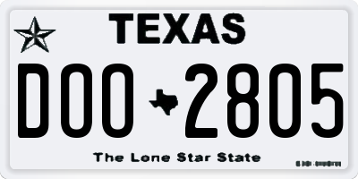 TX license plate DOO2805