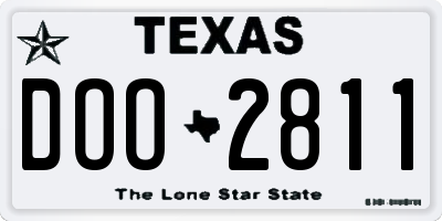 TX license plate DOO2811