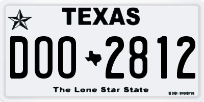 TX license plate DOO2812