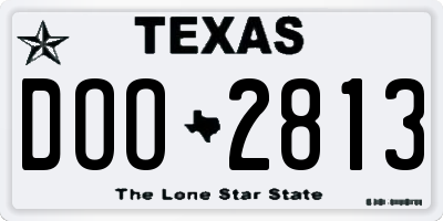 TX license plate DOO2813