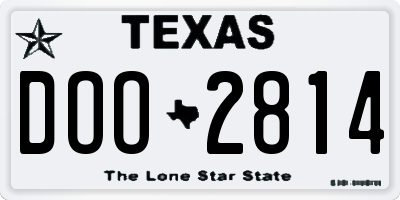 TX license plate DOO2814