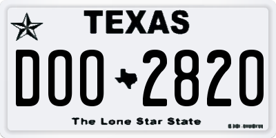 TX license plate DOO2820