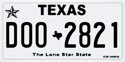 TX license plate DOO2821