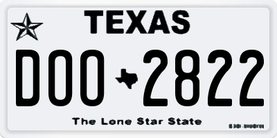 TX license plate DOO2822