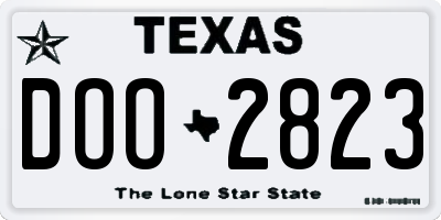 TX license plate DOO2823