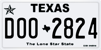 TX license plate DOO2824