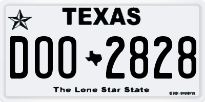 TX license plate DOO2828