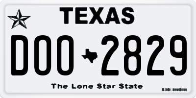 TX license plate DOO2829