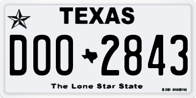TX license plate DOO2843