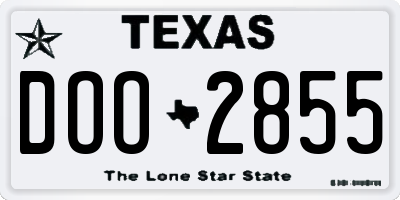 TX license plate DOO2855