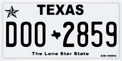 TX license plate DOO2859