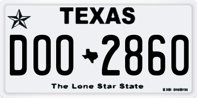 TX license plate DOO2860