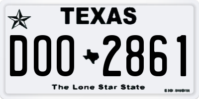 TX license plate DOO2861