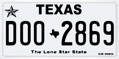 TX license plate DOO2869