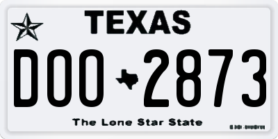 TX license plate DOO2873
