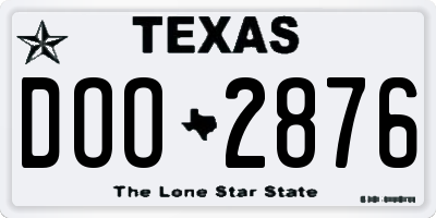 TX license plate DOO2876