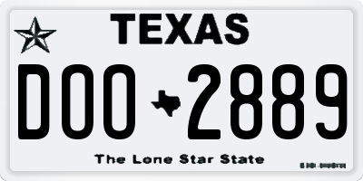 TX license plate DOO2889