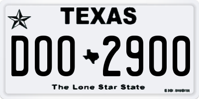 TX license plate DOO2900