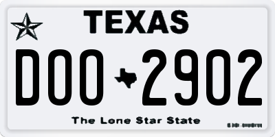 TX license plate DOO2902