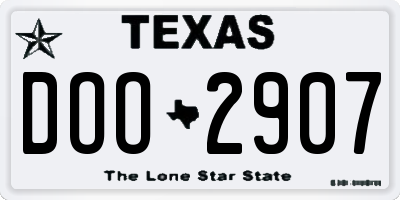 TX license plate DOO2907