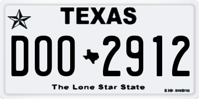 TX license plate DOO2912