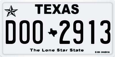 TX license plate DOO2913
