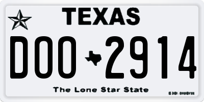 TX license plate DOO2914