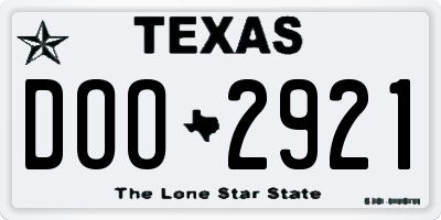 TX license plate DOO2921