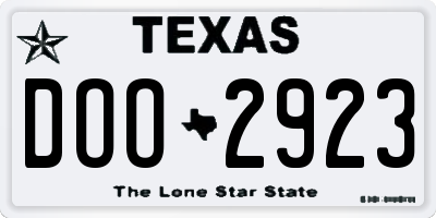 TX license plate DOO2923