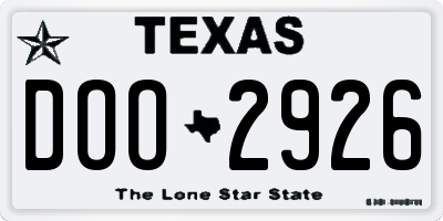 TX license plate DOO2926