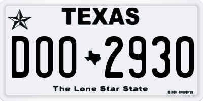 TX license plate DOO2930
