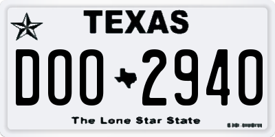 TX license plate DOO2940