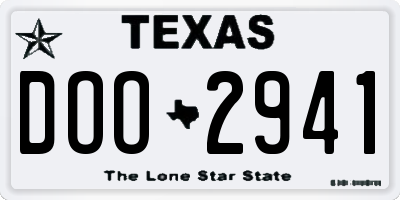 TX license plate DOO2941