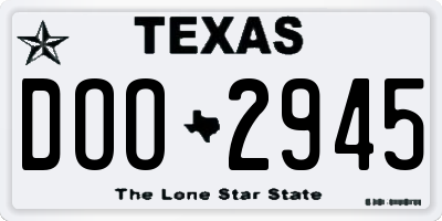 TX license plate DOO2945