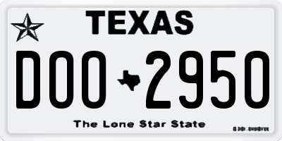 TX license plate DOO2950